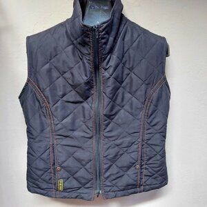 Golden Dress Women’s XL Black Zipper Puffer Vest High Neck Packable Germany Made